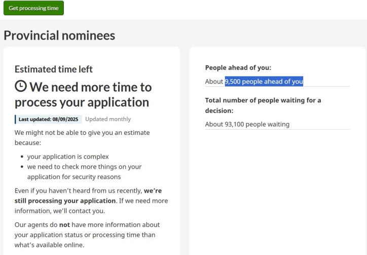 CẢI TIẾN TRONG THÔNG TIN THỜI GIAN XỬ LÝ HỒ SƠ CANADA