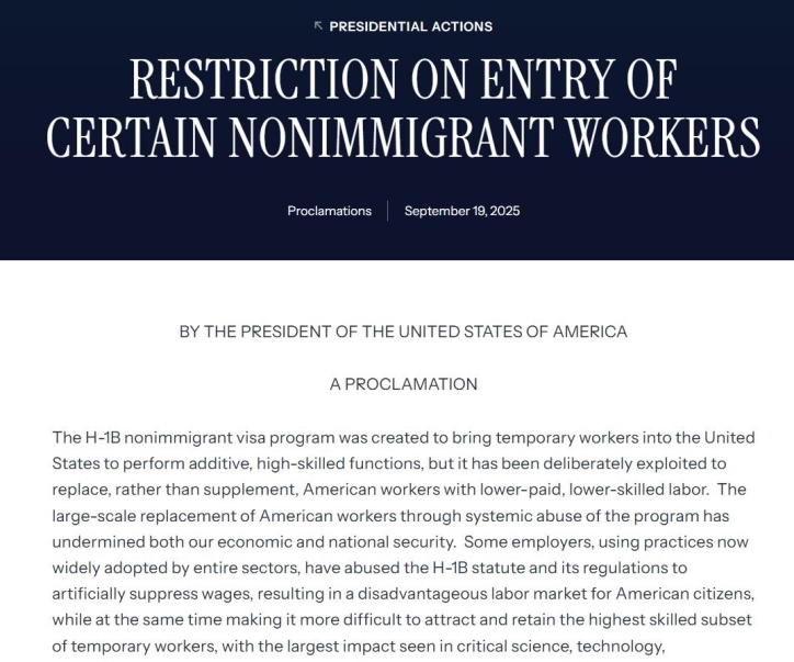 NHẬP CƯ MỸ TỪ XIẾT CHẶT H-1B VISA HÔM NAY