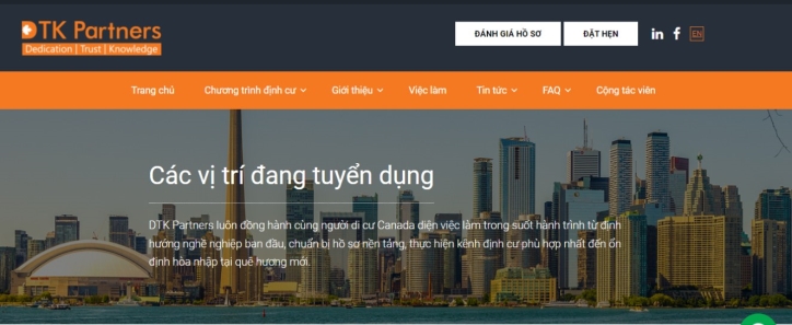 TOP 5 NGHỀ ĐỊNH CƯ VIỆC LÀM CANADA TẠI DTK